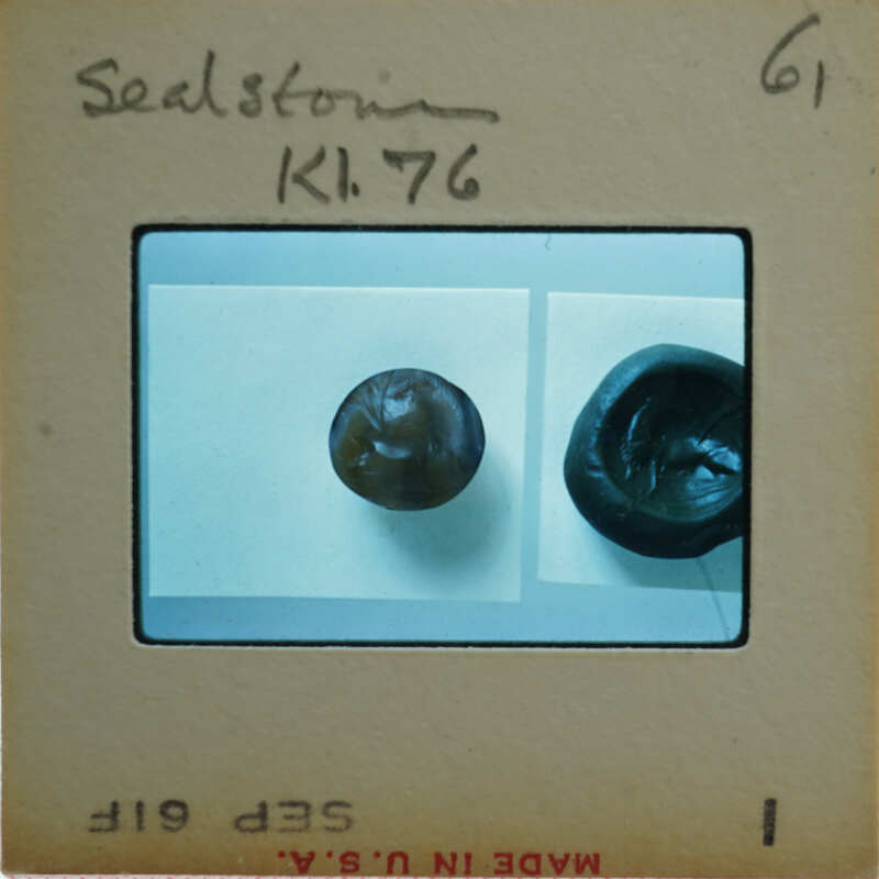 Two black and white images of a dark object on a light background, possibly an artifact or specimen, with labels indicating "SEALSTON" and "K1 L76".