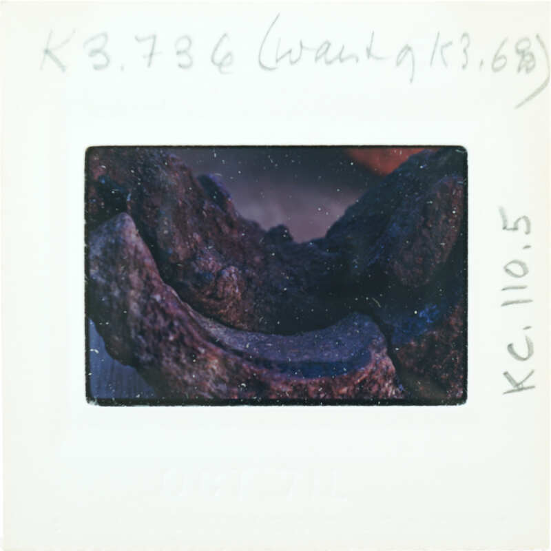 Detail of broken teracotta fragment.