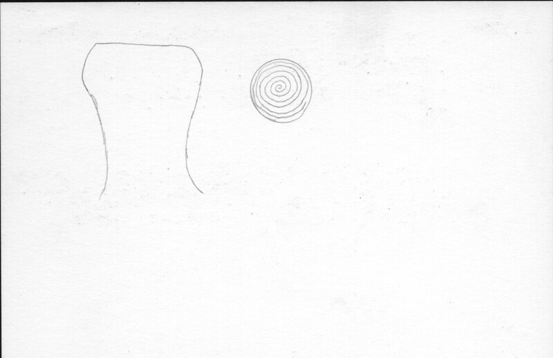 Index card with typed and handwritten information, sometimes including a sketch, of pottery from an excavation.