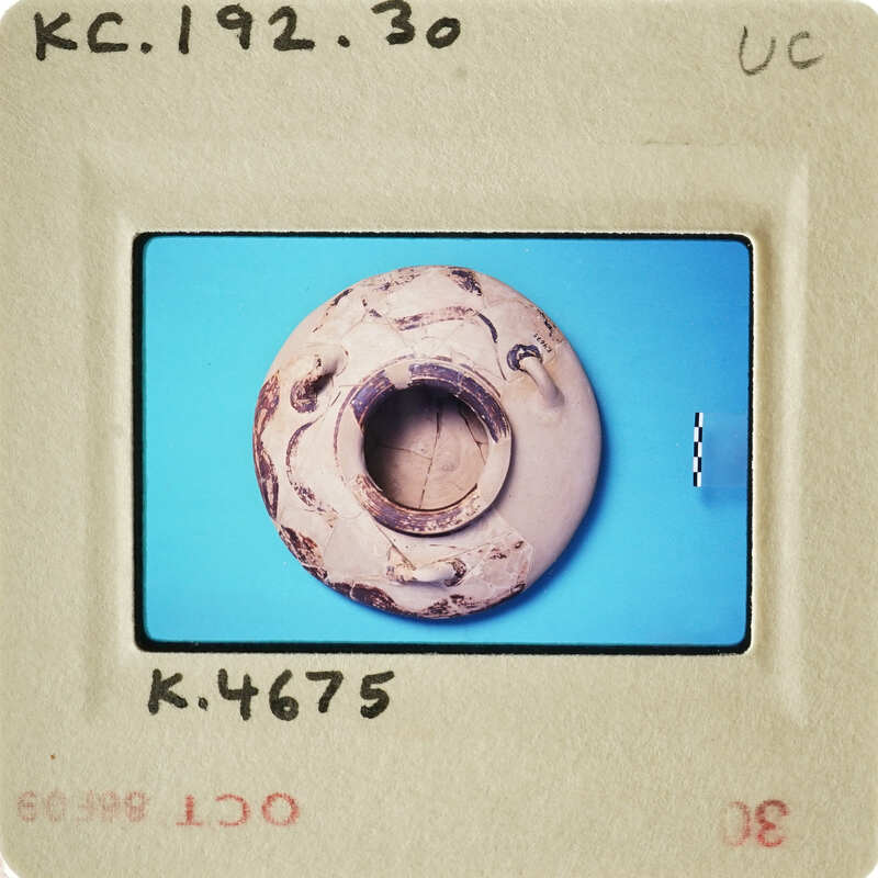 Ancient artifact on blue background.