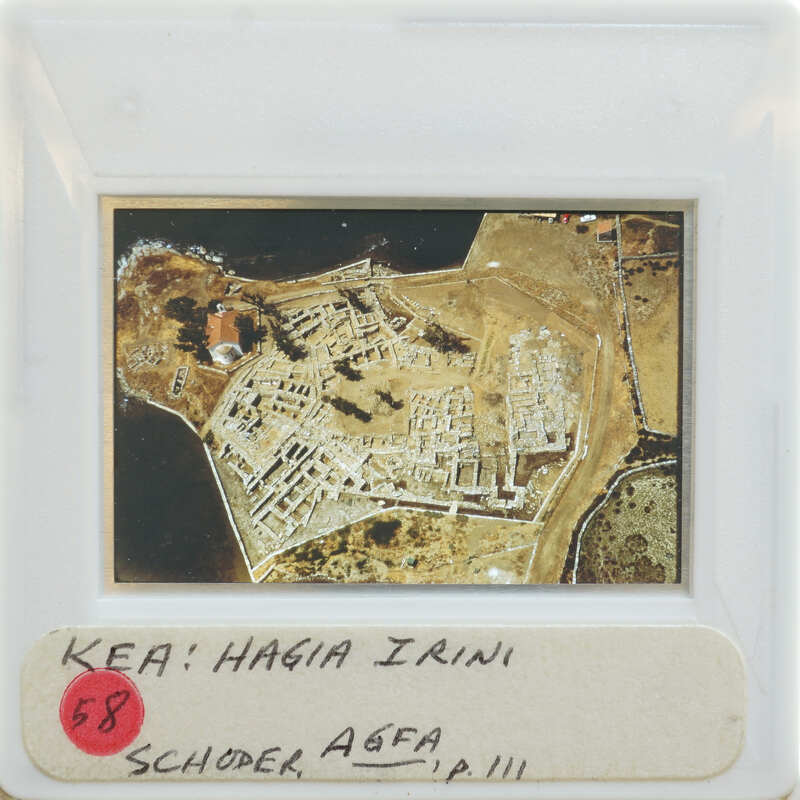 Aerial photograph of an ancient city with a label and number.