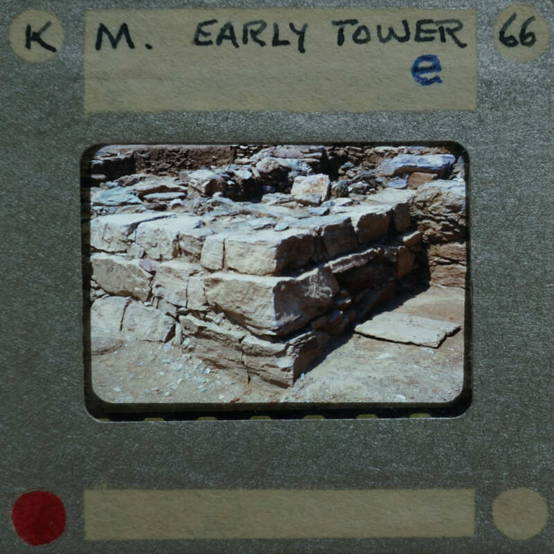 Picture of an old stone building with a vintage film strip border.