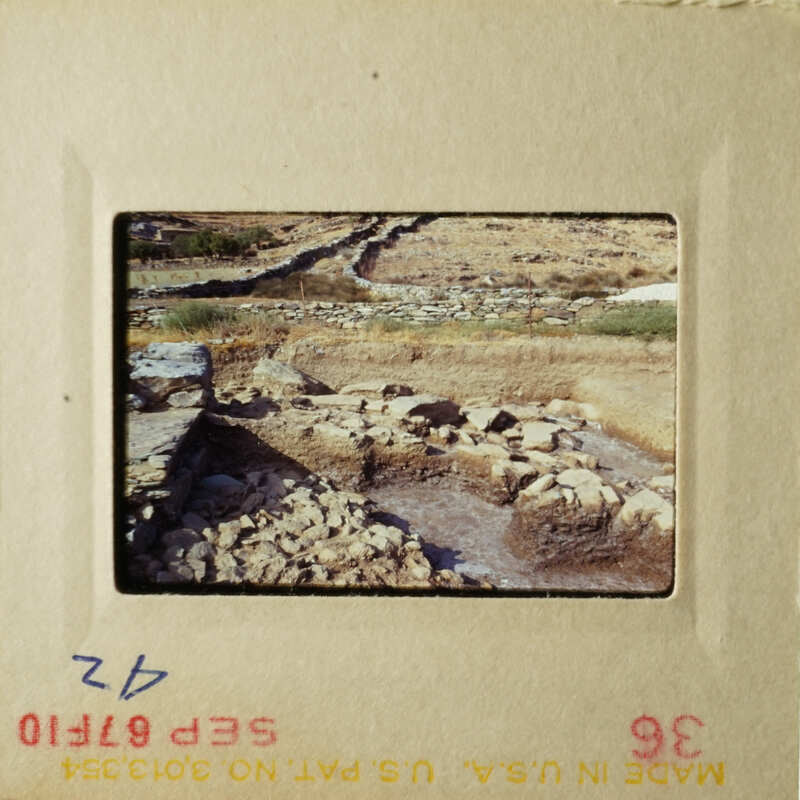 This is an image of two photos placed side by side, showcasing different scenes of a rocky landscape with water and vegetation.