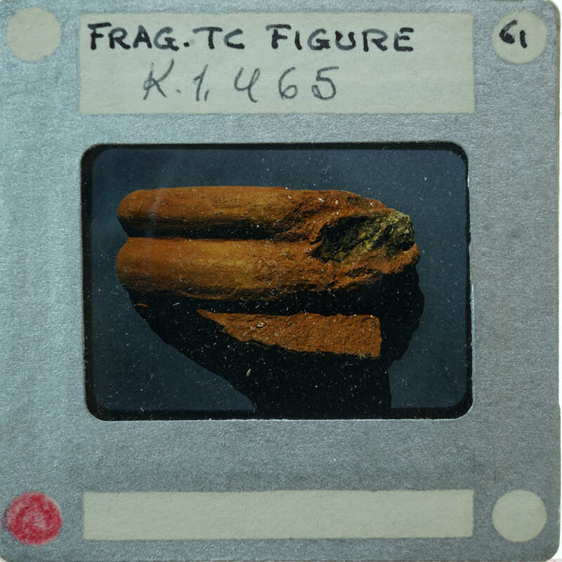 Detail of terracotta figurine fragment with coiled clay K1.465.