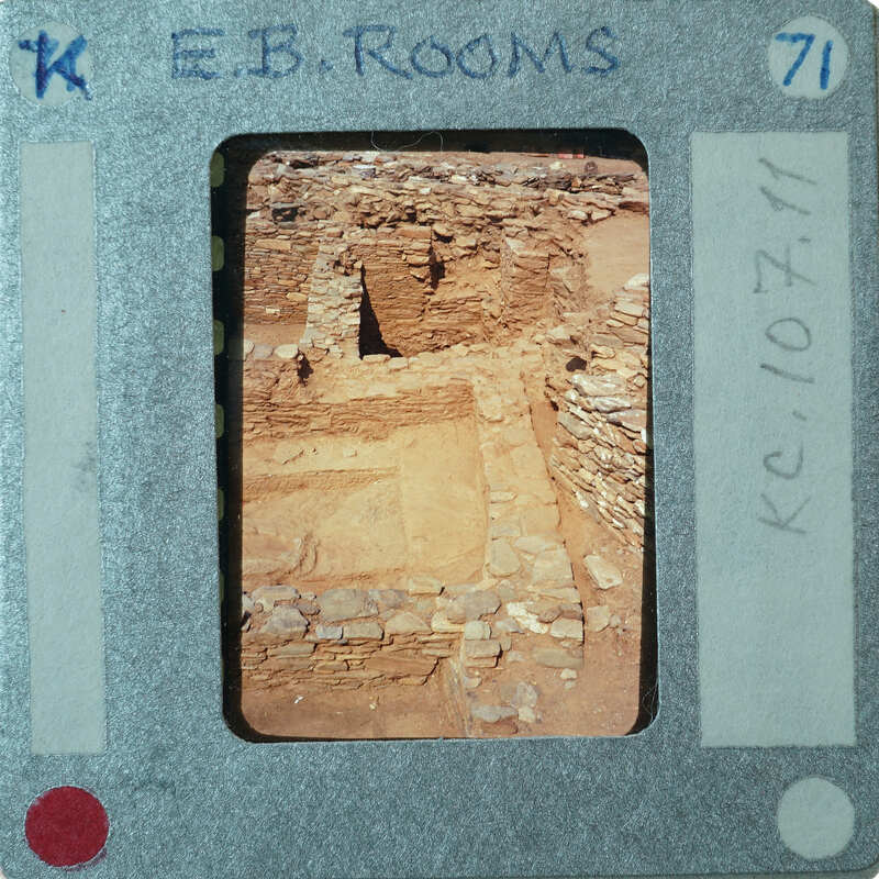 Stone building with various walls.