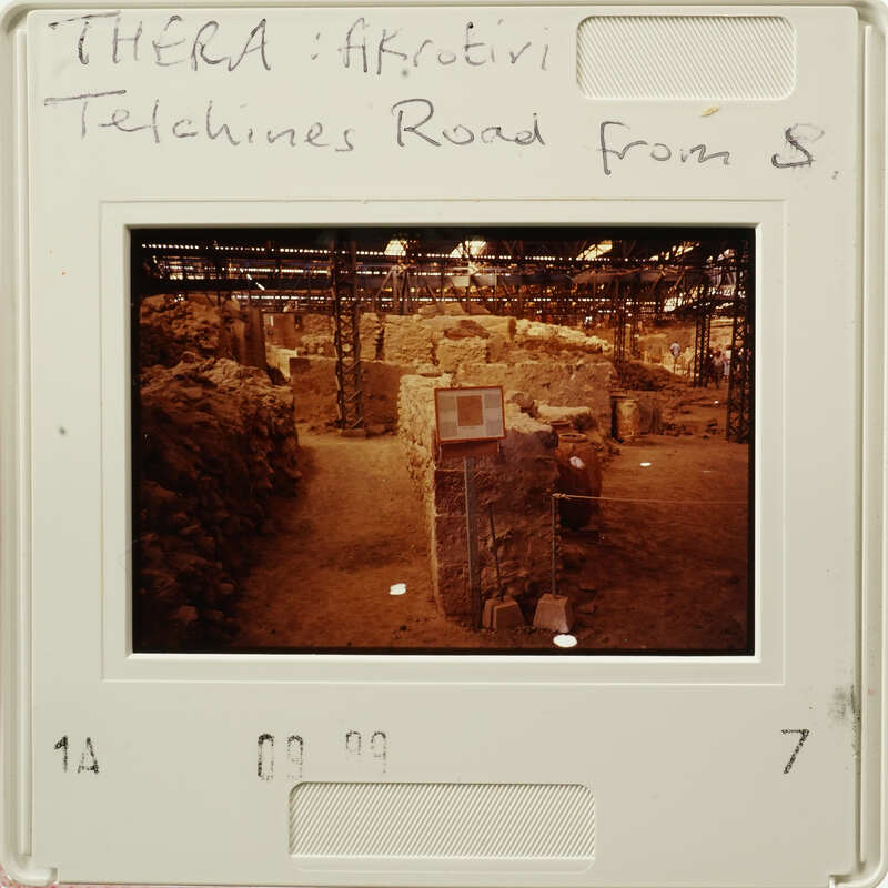 Ancient ruins with stone structures and dirt paths, possibly from Tel Arad.