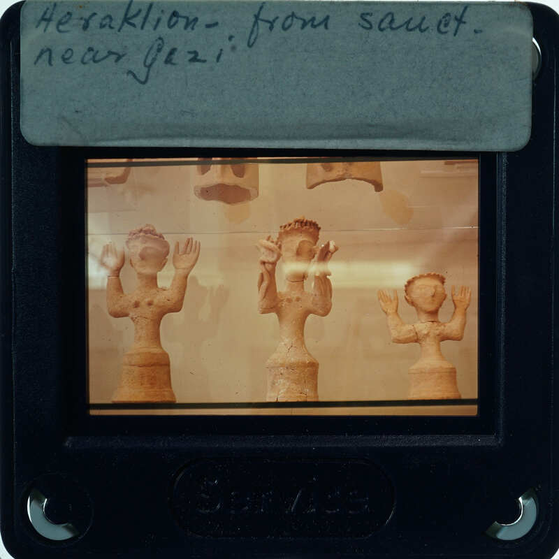 A photograph of ancient Greek sculptures.