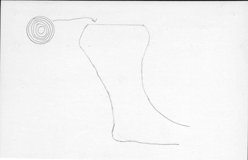 Index card with typed and handwritten information, sometimes including a sketch, of pottery from an excavation.