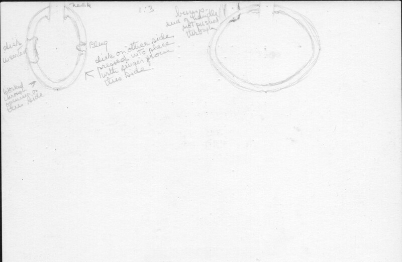 Index card with typed and handwritten information, sometimes including a sketch, of pottery from an excavation.