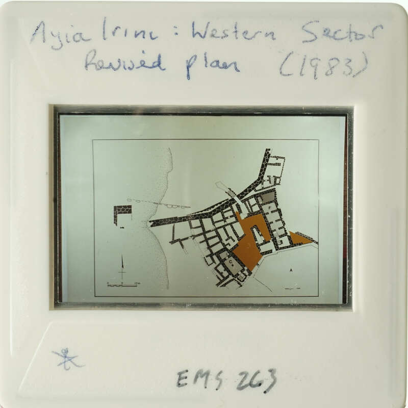 Aerial map of an urban area with annotations, dated 1982.