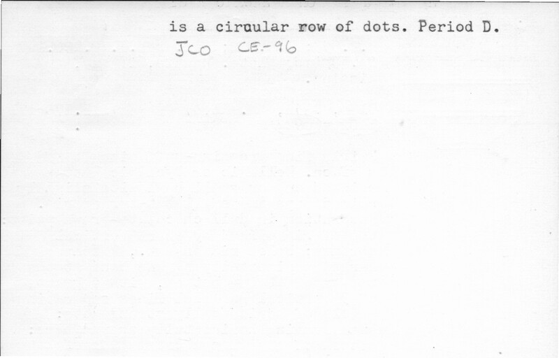 Index card with typed and handwritten information, sometimes including a sketch, of pottery from an excavation.