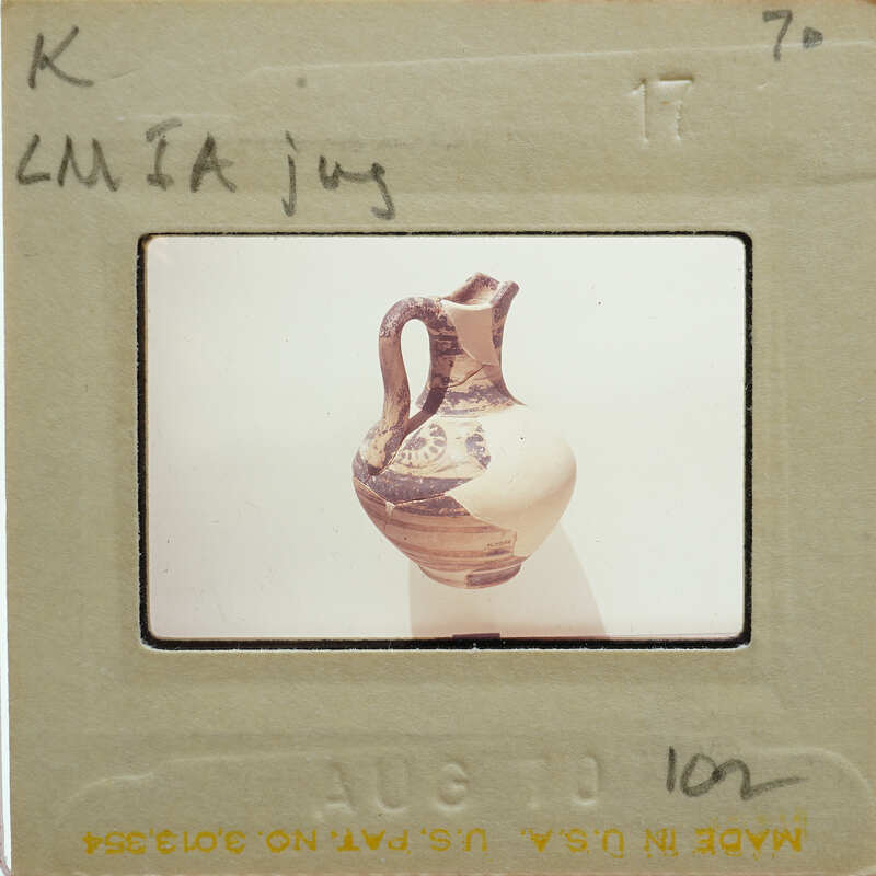 A photo of a jug with a label and date on it.