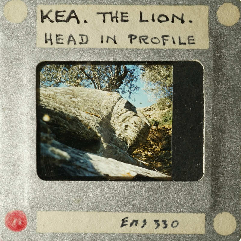 A photograph of an old rock formation with notes on its unique features.