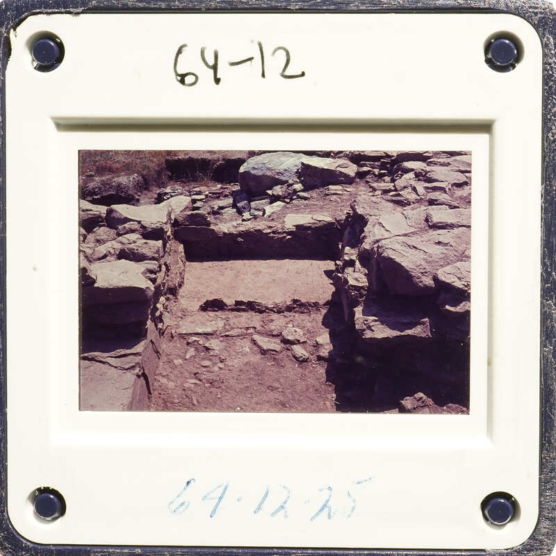 Old stone ruins with vegetation, possibly an archaeological site.