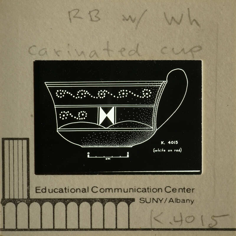 Illustration of a teacup with floral pattern and handle, labeled "K-4015" on an educational communication center document.