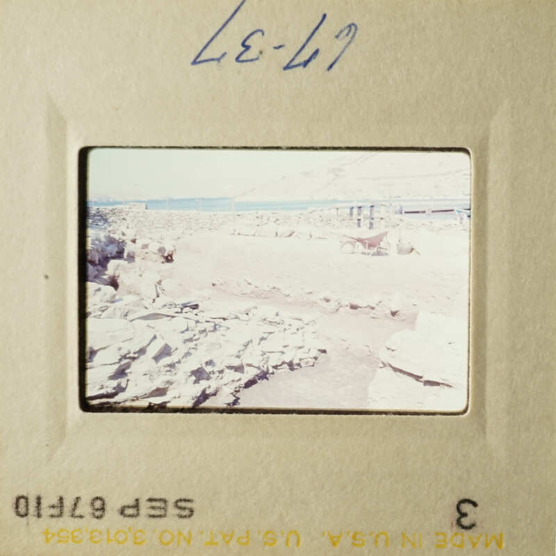 A beach scene with rocks and water, taken from different angles.