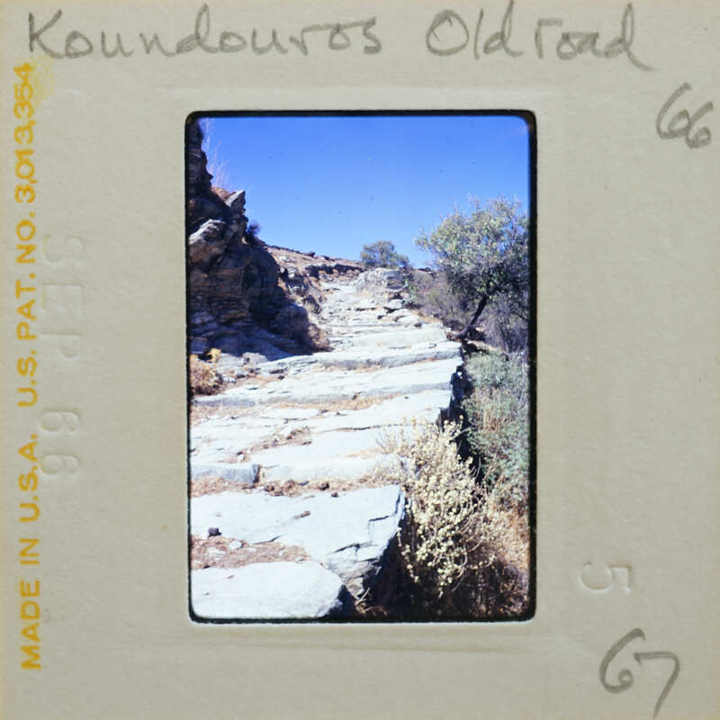 Old stone steps on a mountain trail.