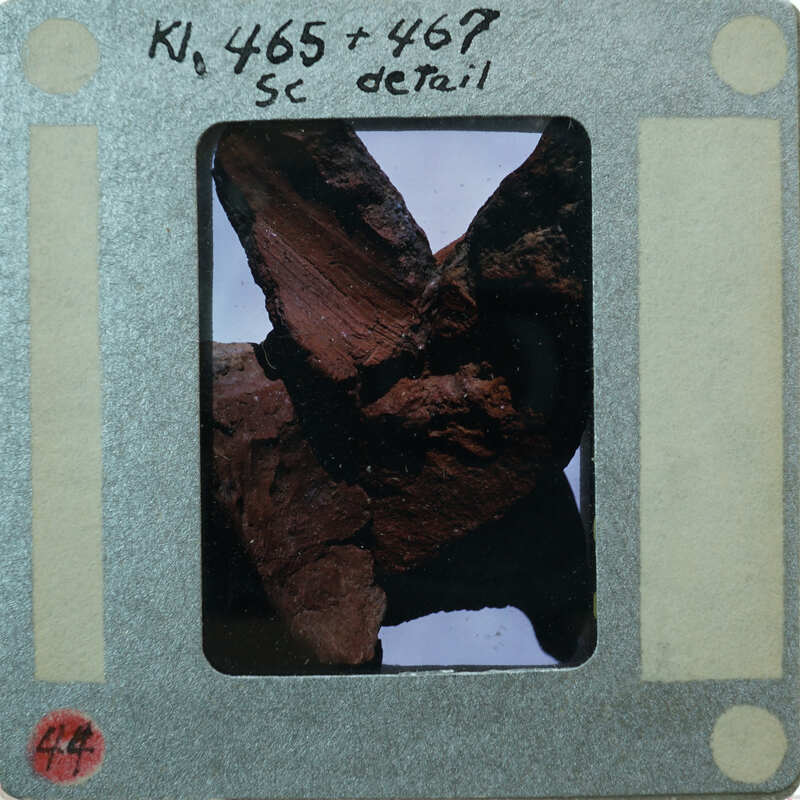 Detail of interior of terracotta figurine fragment.