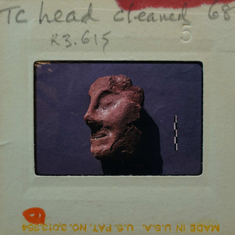 Terracotta figurine face fragment K3.615.