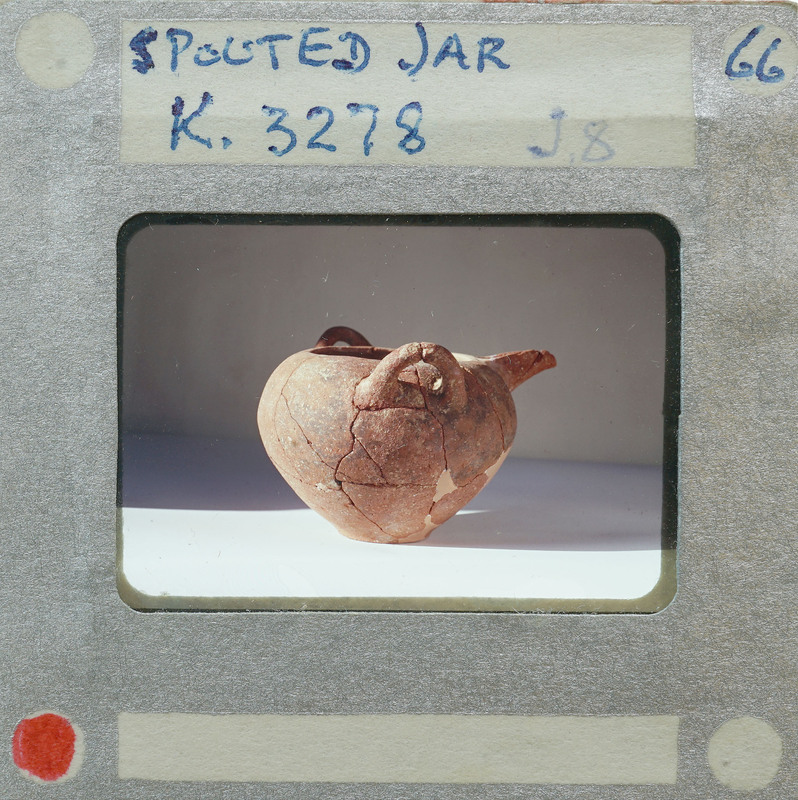 Reassembled spouted jar with two handles in profile (K.3278).