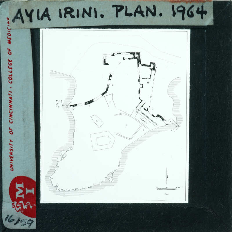 Photo of slide of drawing of walls on the site.