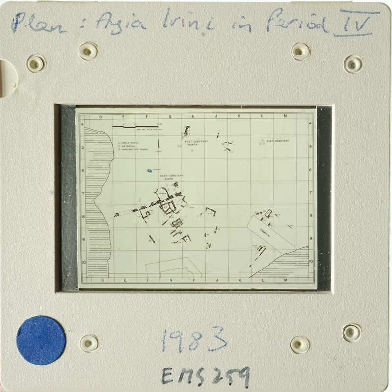 A map displayed on an electronic device with annotations and dates from 1983.