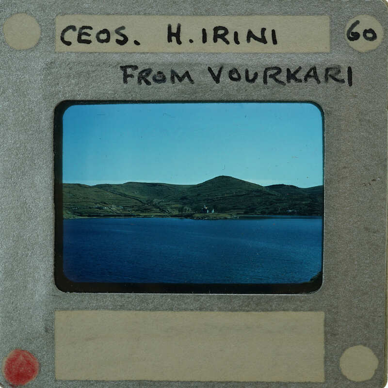 Film strip with a scenic view of mountains and water, labeled "CEOs from Vourkari".