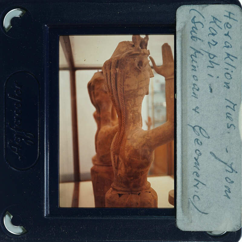 Ancient Greek vase with writing on a label.