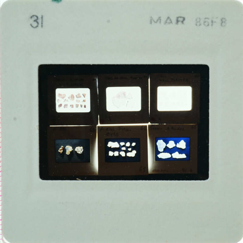 A close-up image of a small, rectangular object with various printed images and texts on it.