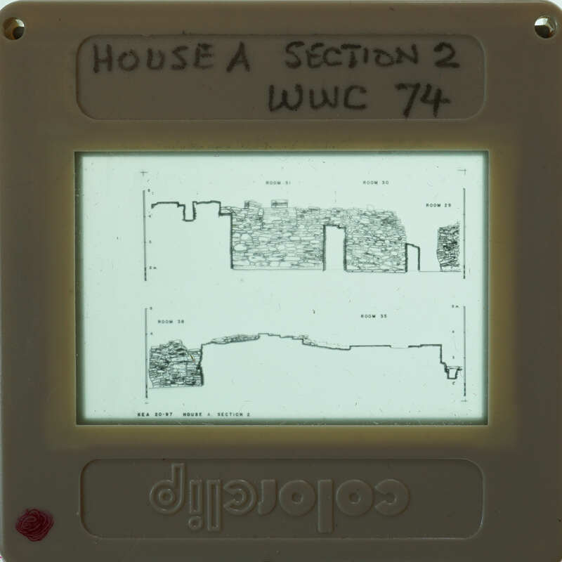 Two section plans of the walls of House A.