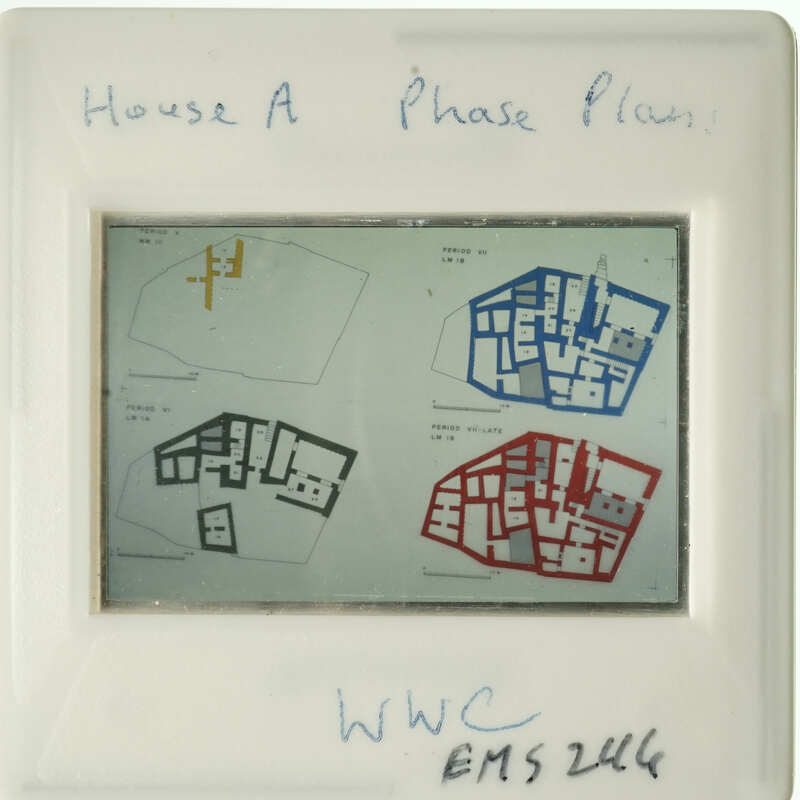 House A Phase Plan with red, blue, and yellow color-coded sections.