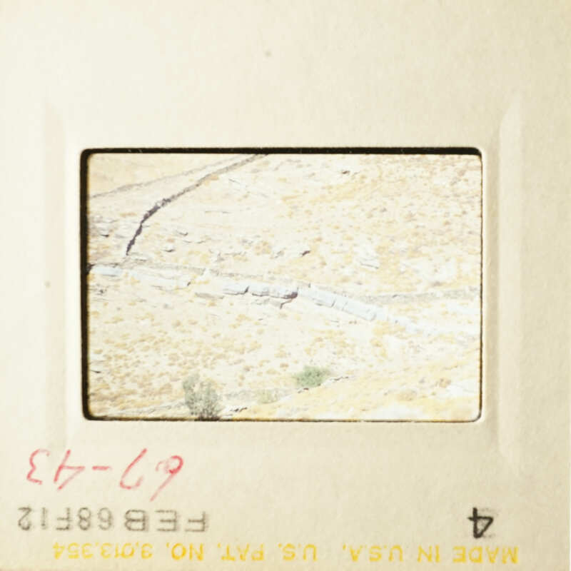 Two photographs showcasing a landscape with rock formations and vegetation, likely taken from an airplane window.