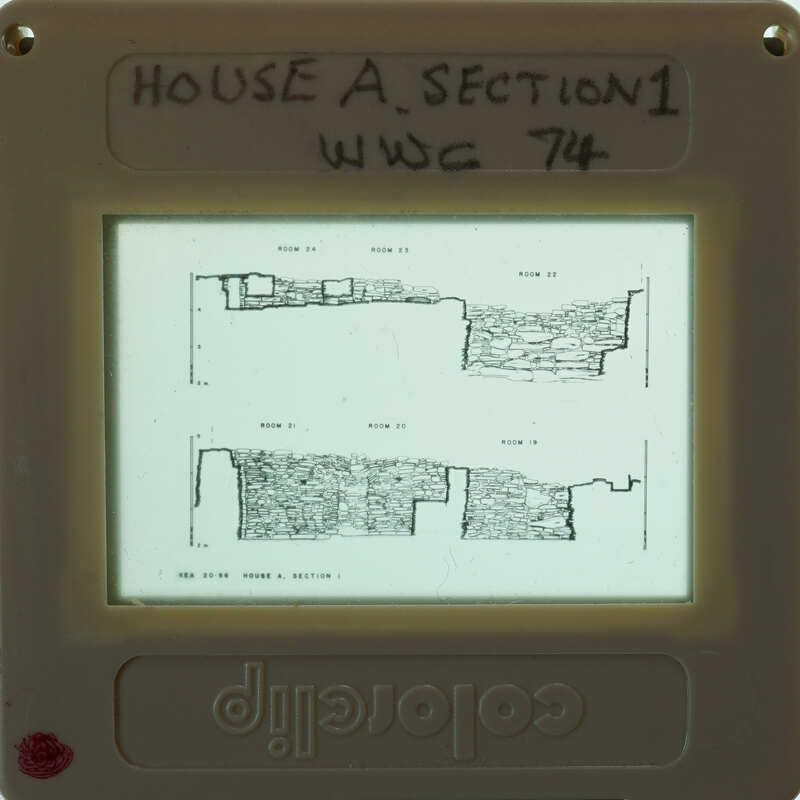 Two section plans of the walls of House A.