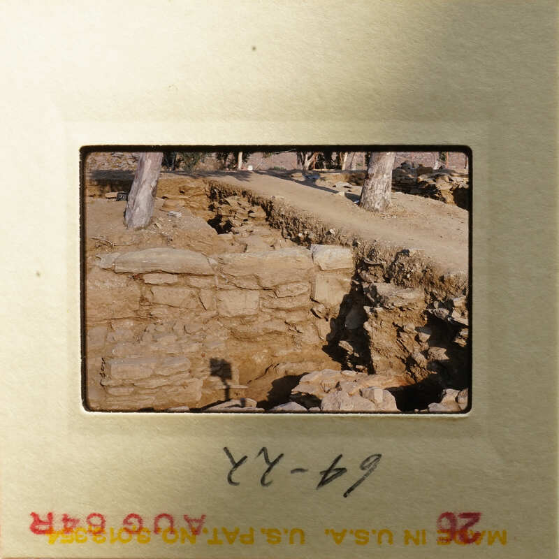 Old stone ruins with vegetation.