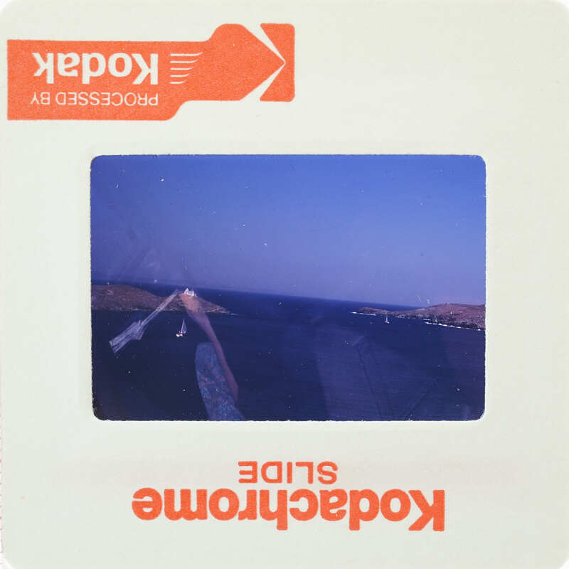 A scenic view with water and land from the air.