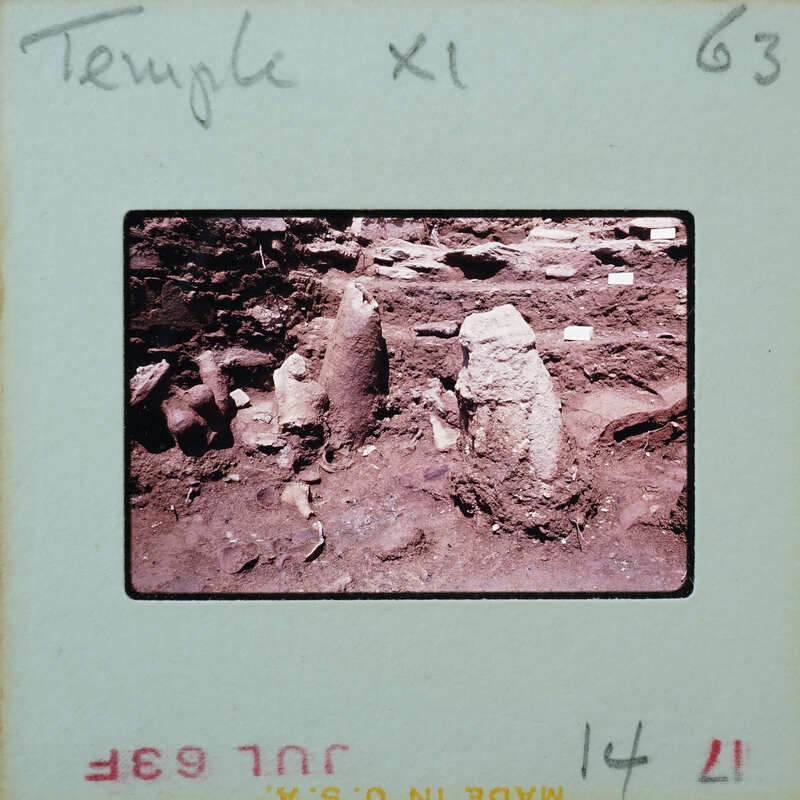 Finds on an interior surface of stone building.