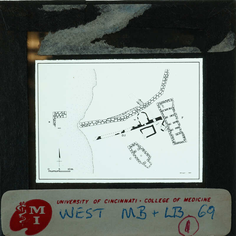 Inked plan of buildings on western side of Ayia Irini.