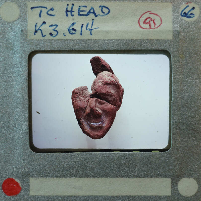 Terracotta figurine face fragments partially restored K3.614.