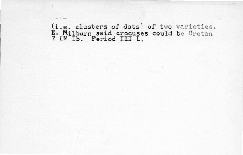 Index card with typed and handwritten information, sometimes including a sketch, of pottery from an excavation.