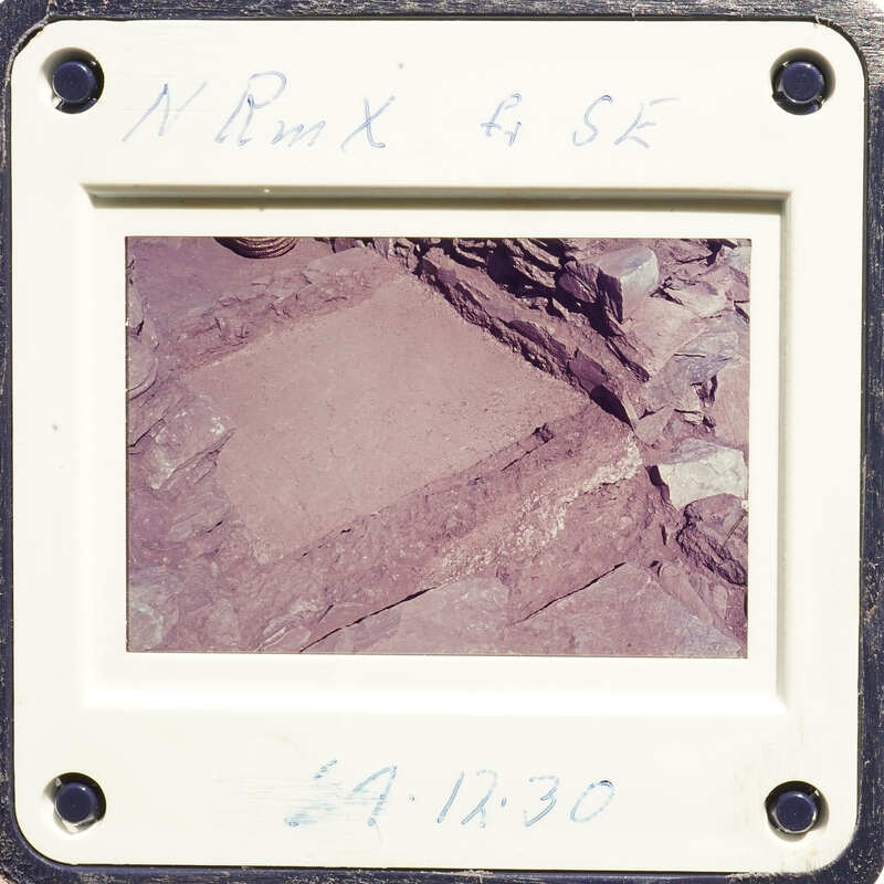 Rock formation with layered stones.