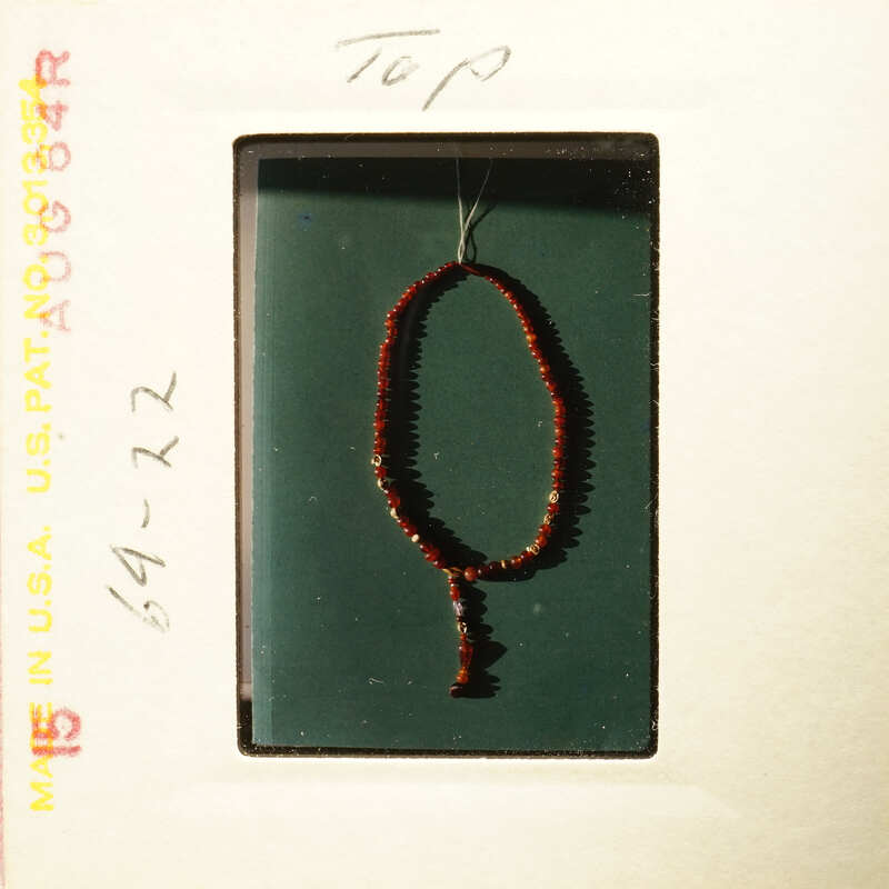 Beaded bracelet on display.