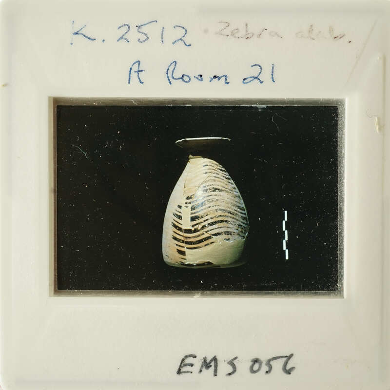 Vase with pattern on display.