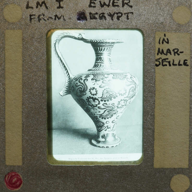 Single vase profile showing intricate painted designs.