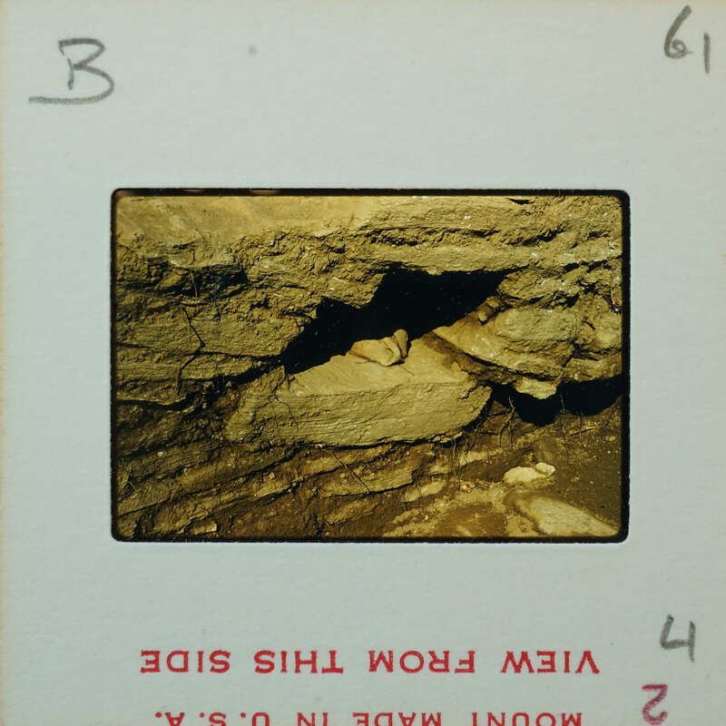 Detail of stone wall with cavity.