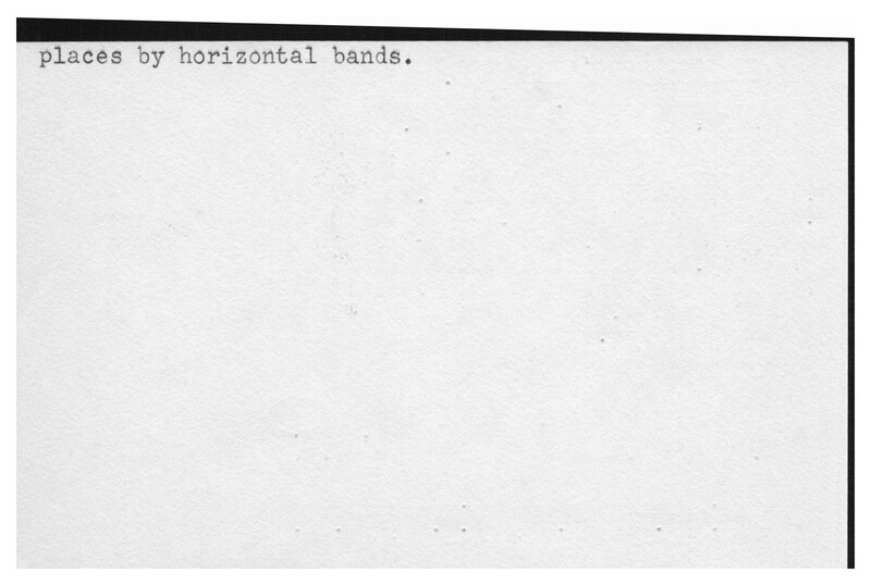 Index card with typed and handwritten information, sometimes including a sketch, of pottery from an excavation.