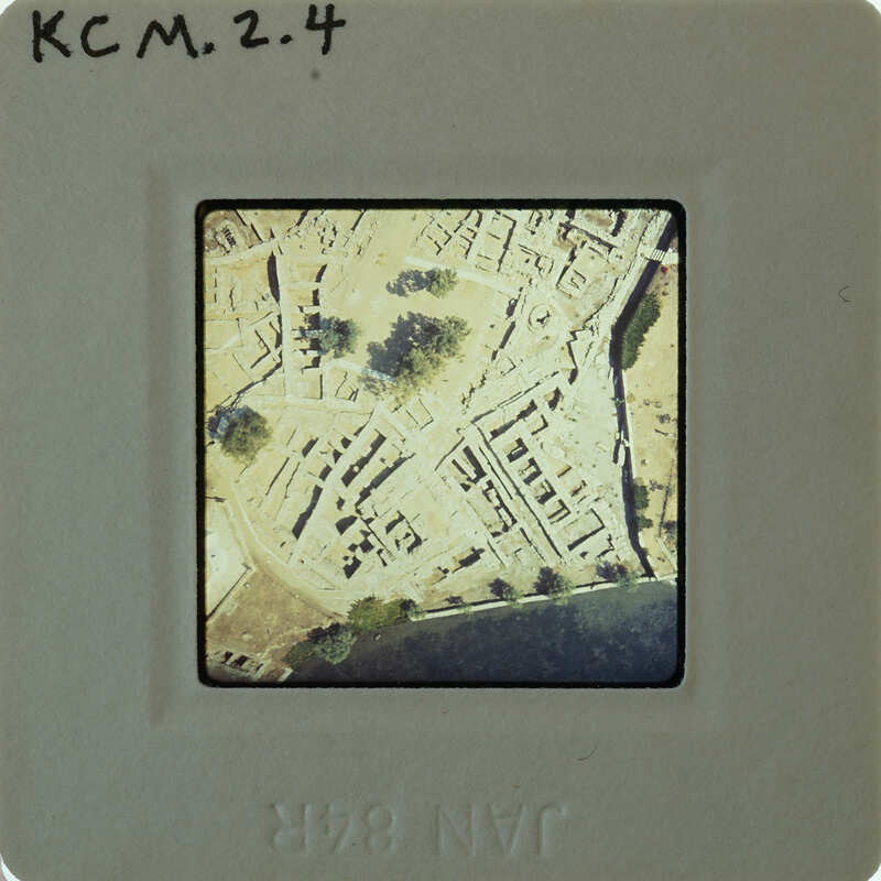 Aerial photograph of an archaeological site.