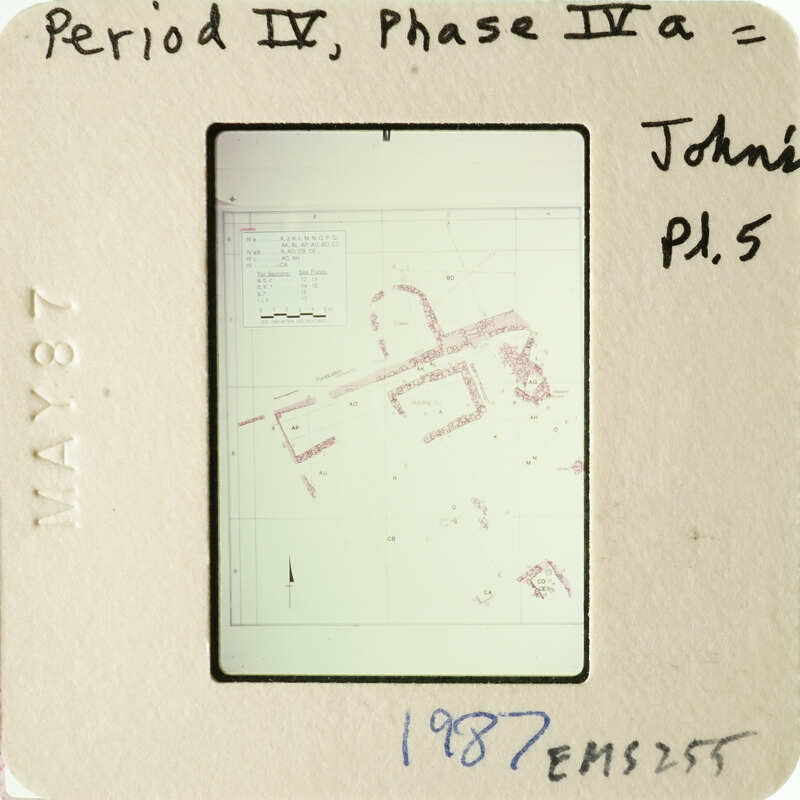 The image shows a photograph with a diagram and annotations, possibly related to space exploration or satellite technology, dated May 1987.