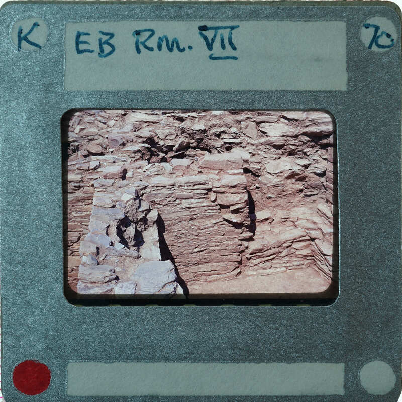 Excavated stone walls in various directions.