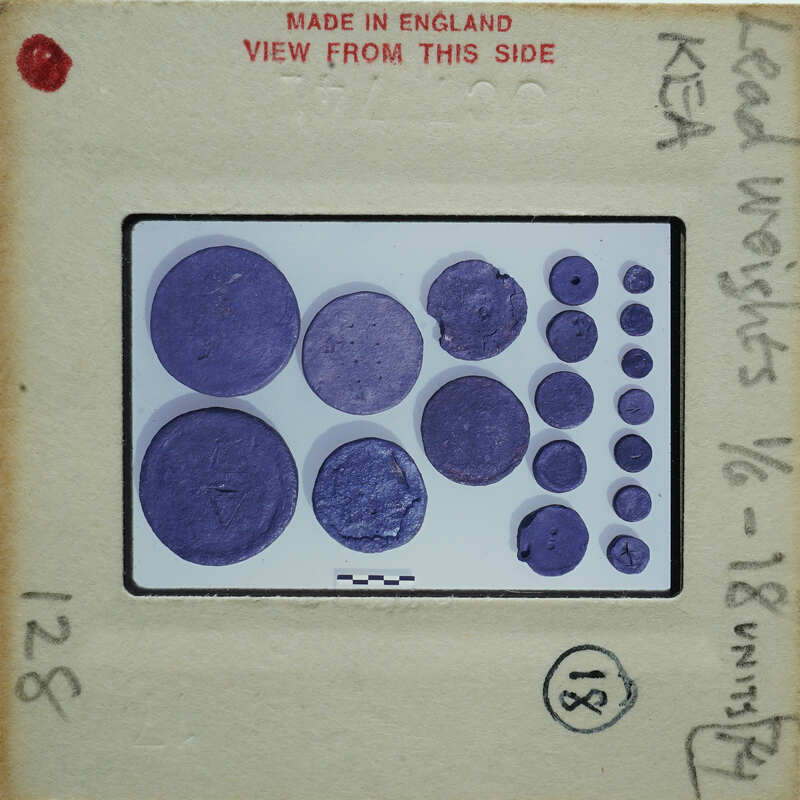 Circular metal objects, possibly weights.