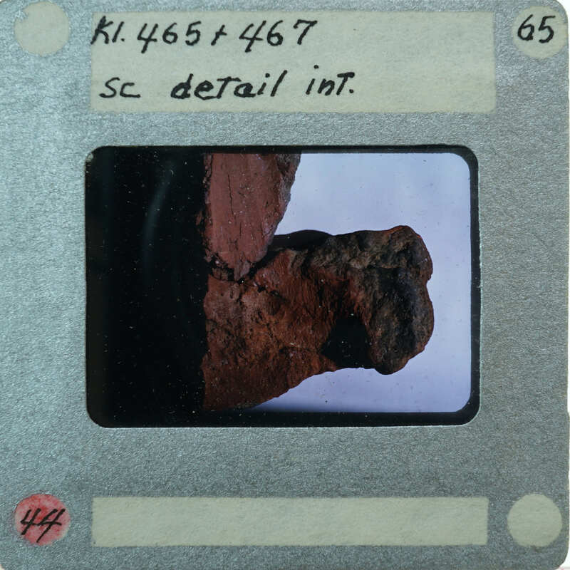 Detail of terracotta fragment interior.